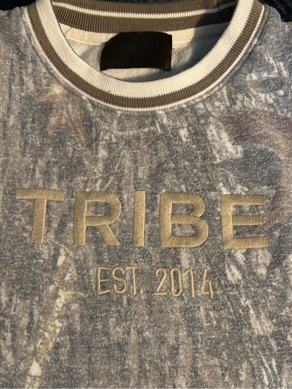 TRIBE Camo Crewneck Sweatshirt - Gray/Brown - Picture 5 of 5